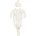 Knotted Baby Gown + Hat Set - Fleur