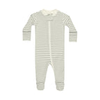 Zip Long Sleeve Sleeper Footie - Sage Stripe