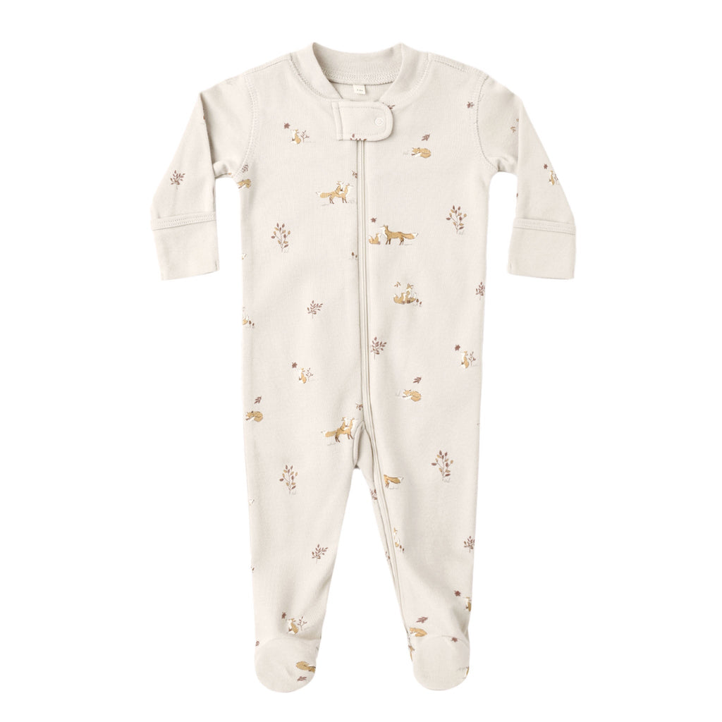 PRE-ORDER - Zip Long Sleeve Sleeper Footie Fox Land