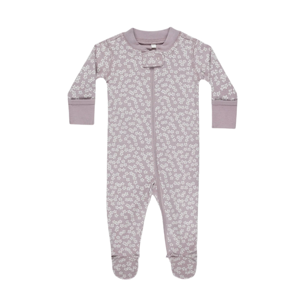 Quincy Mae Zip Long Sleeve Sleeper Footie - Lavender Ditsy