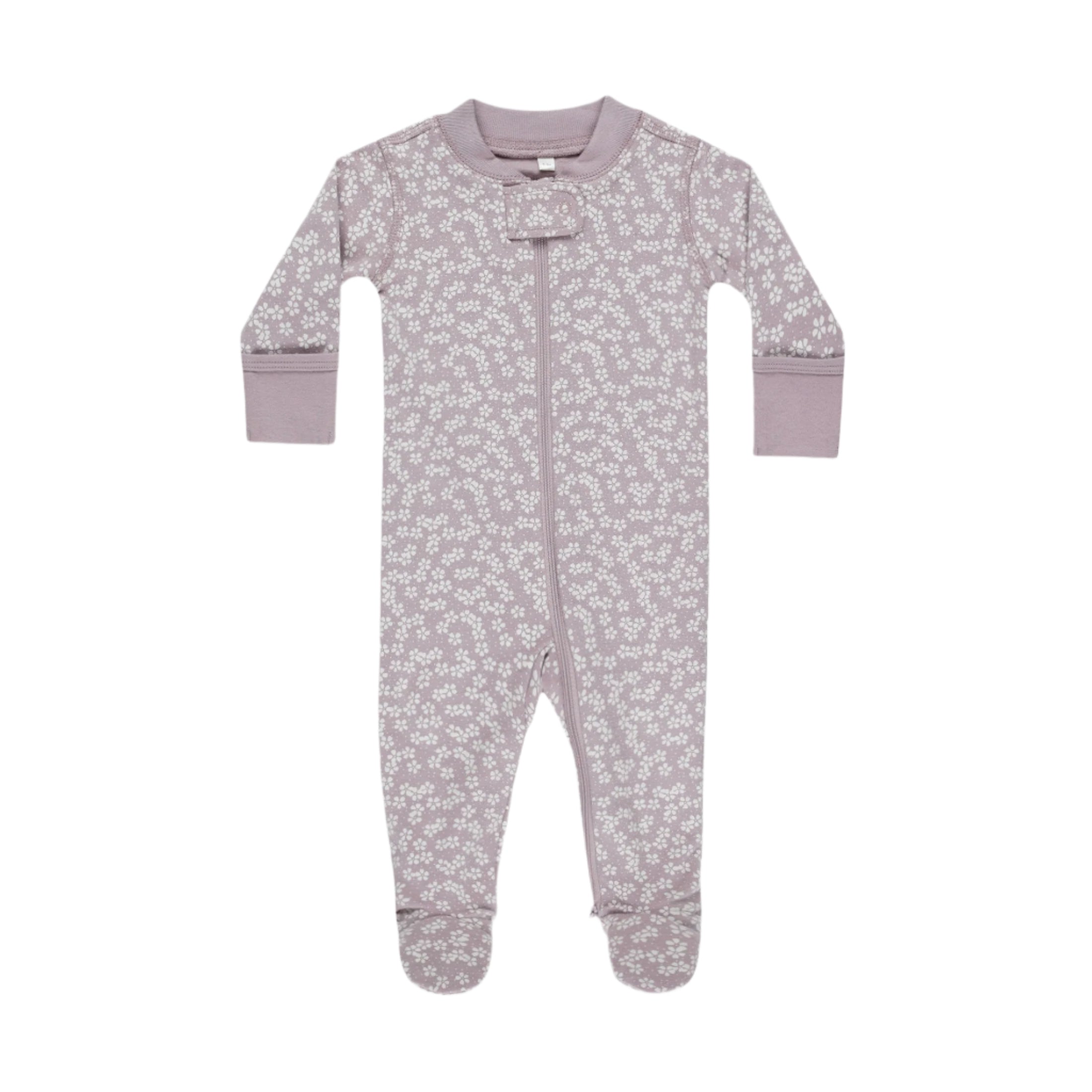 Quincy Mae Zip Long Sleeve Sleeper Footie - Lavender Ditsy