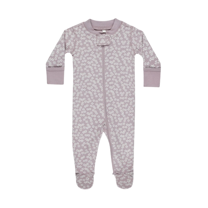Quincy Mae Zip Long Sleeve Sleeper Footie - Lavender Ditsy