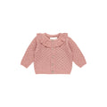 Ruffle Collar Cardigan - Lipstick
