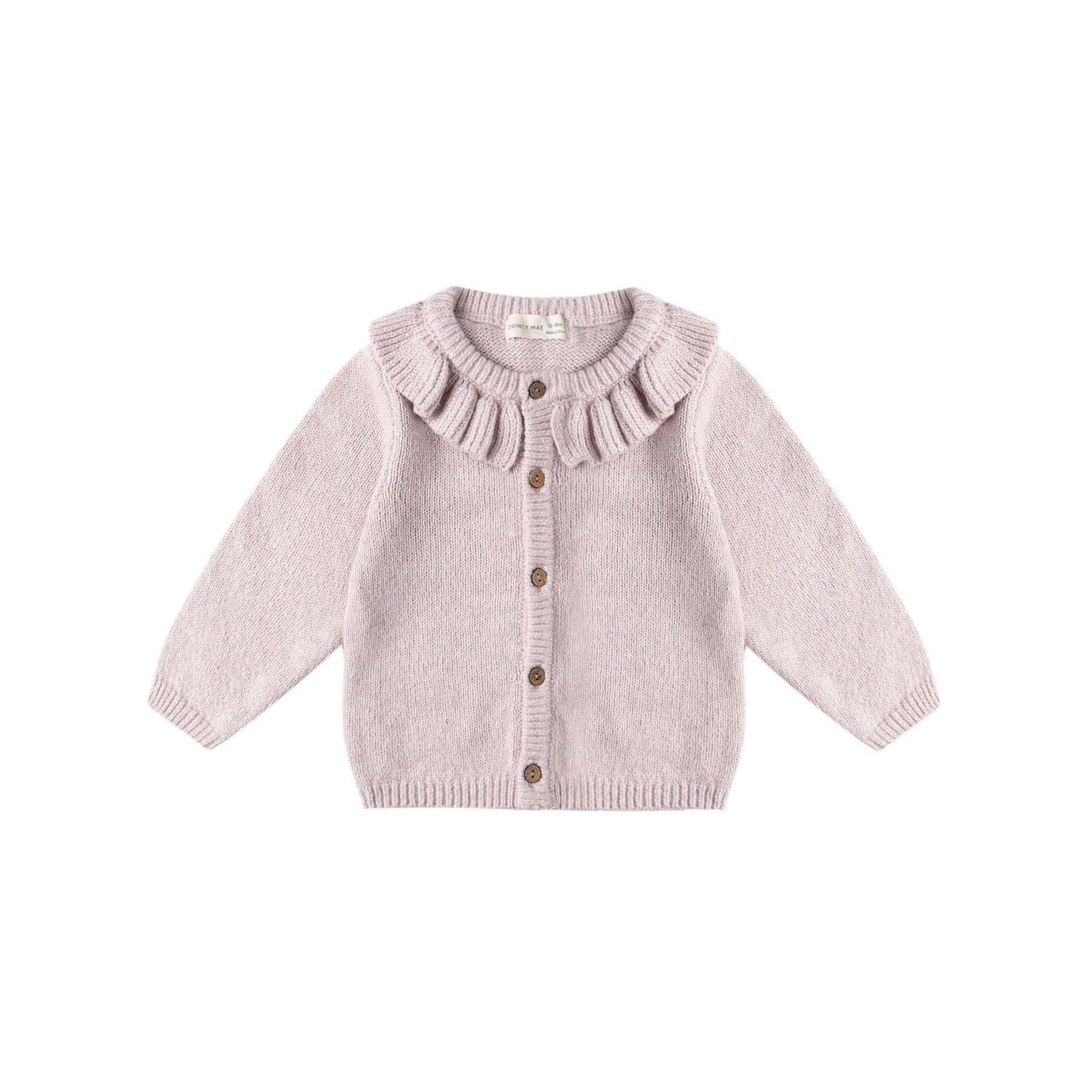 Quincy Mae Ruffle Collar Cardigan - Lilac