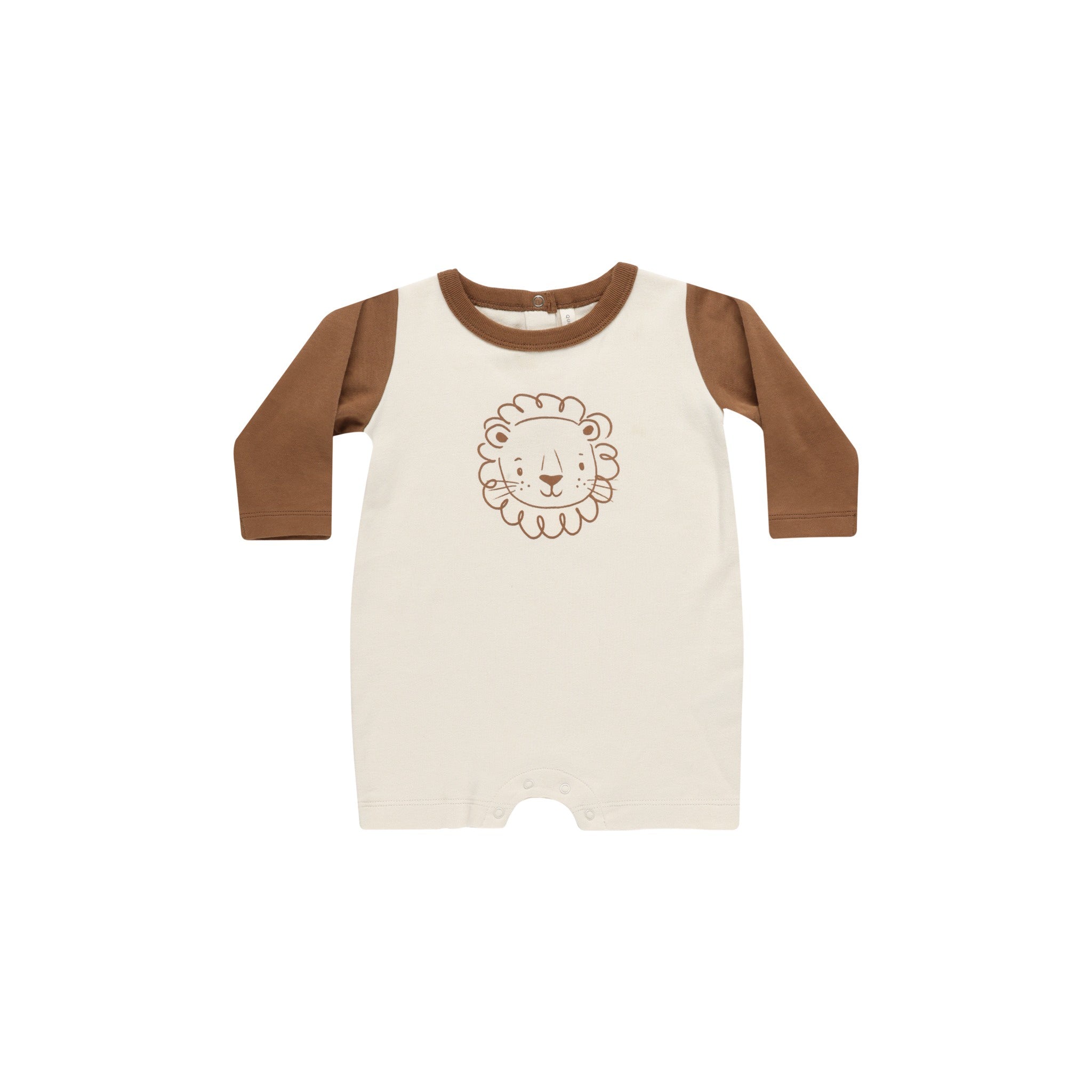 Quincy Mae Long Sleeve Romper - Lion