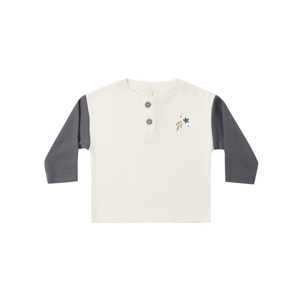 Long Sleeve Henley Tee Midnight