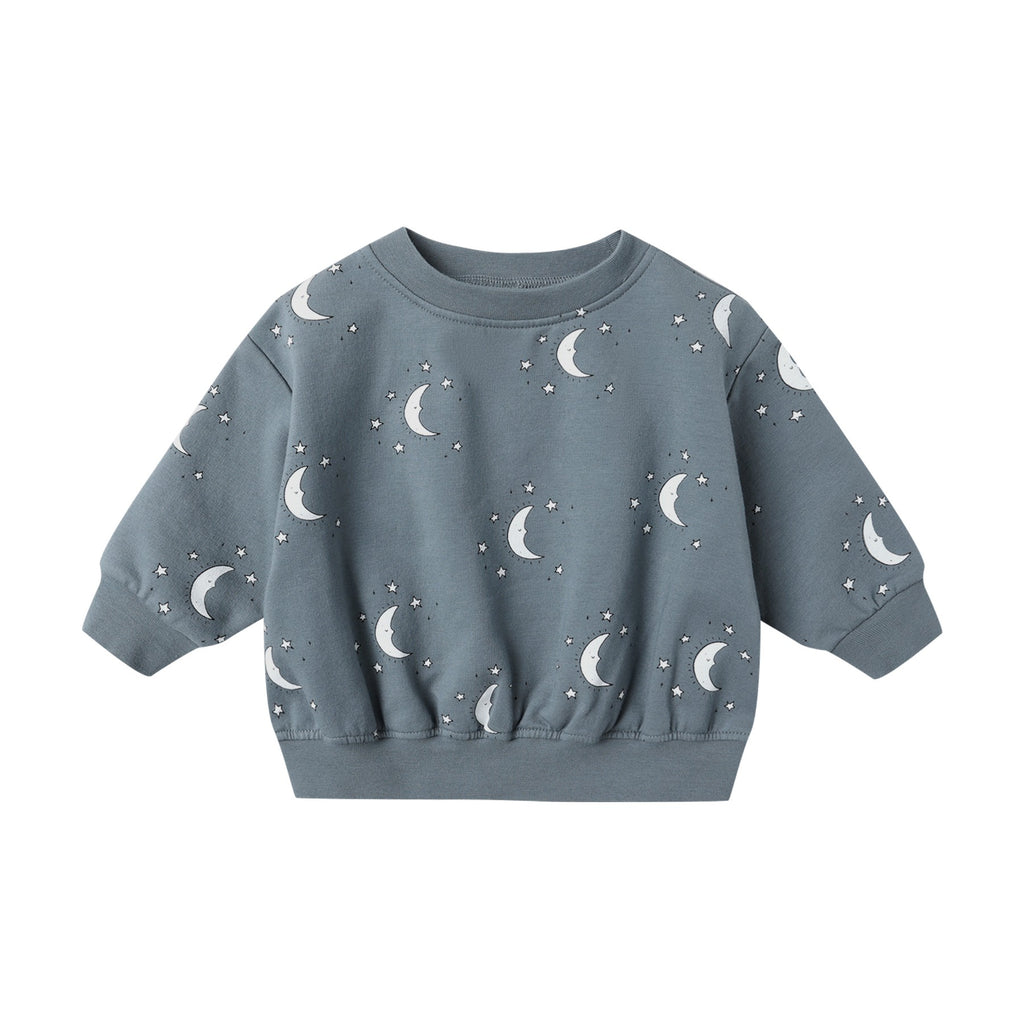 Quincy Mae Relaxed Fleece Sweatshirt - Silver Moons