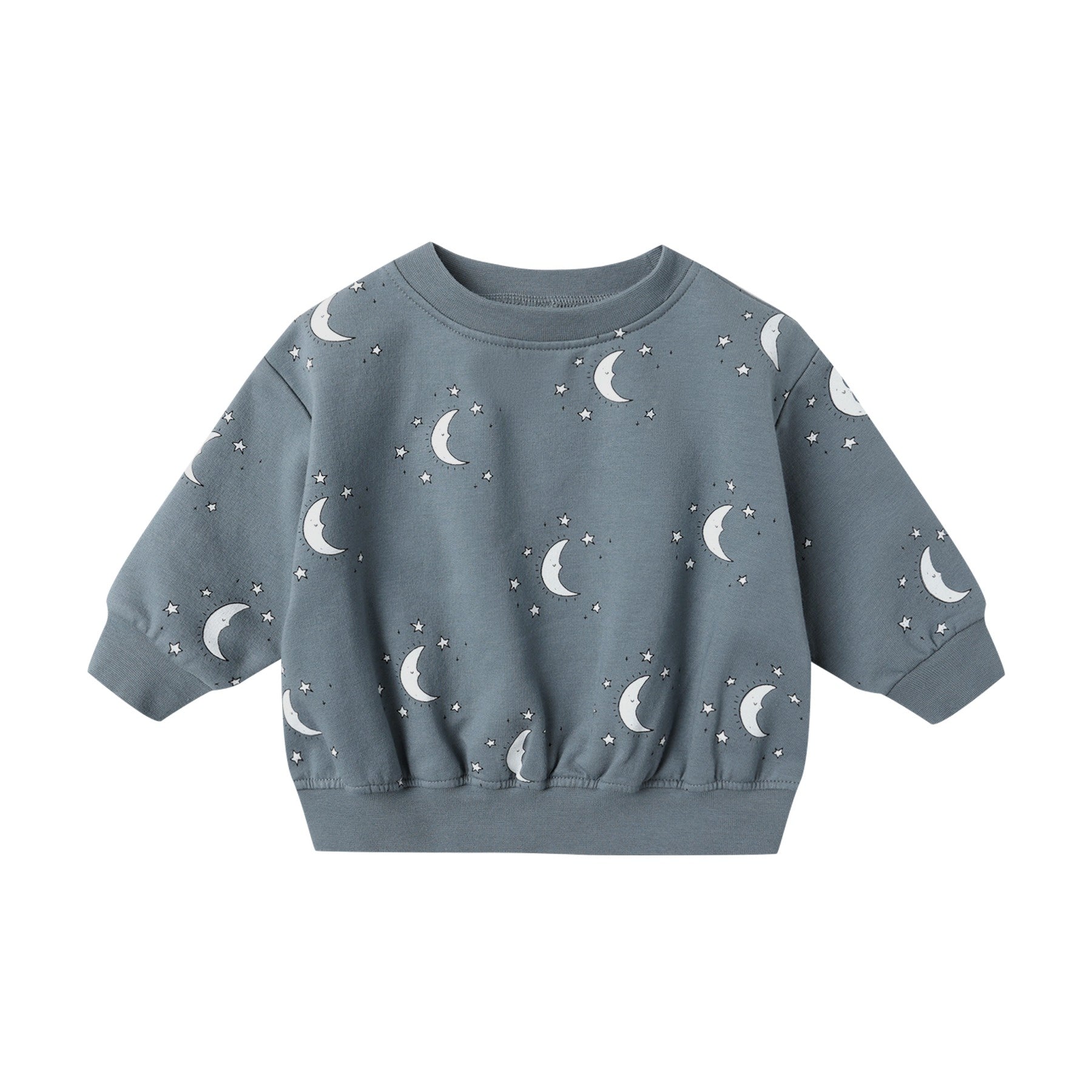 Quincy Mae Relaxed Fleece Sweatshirt - Silver Moons