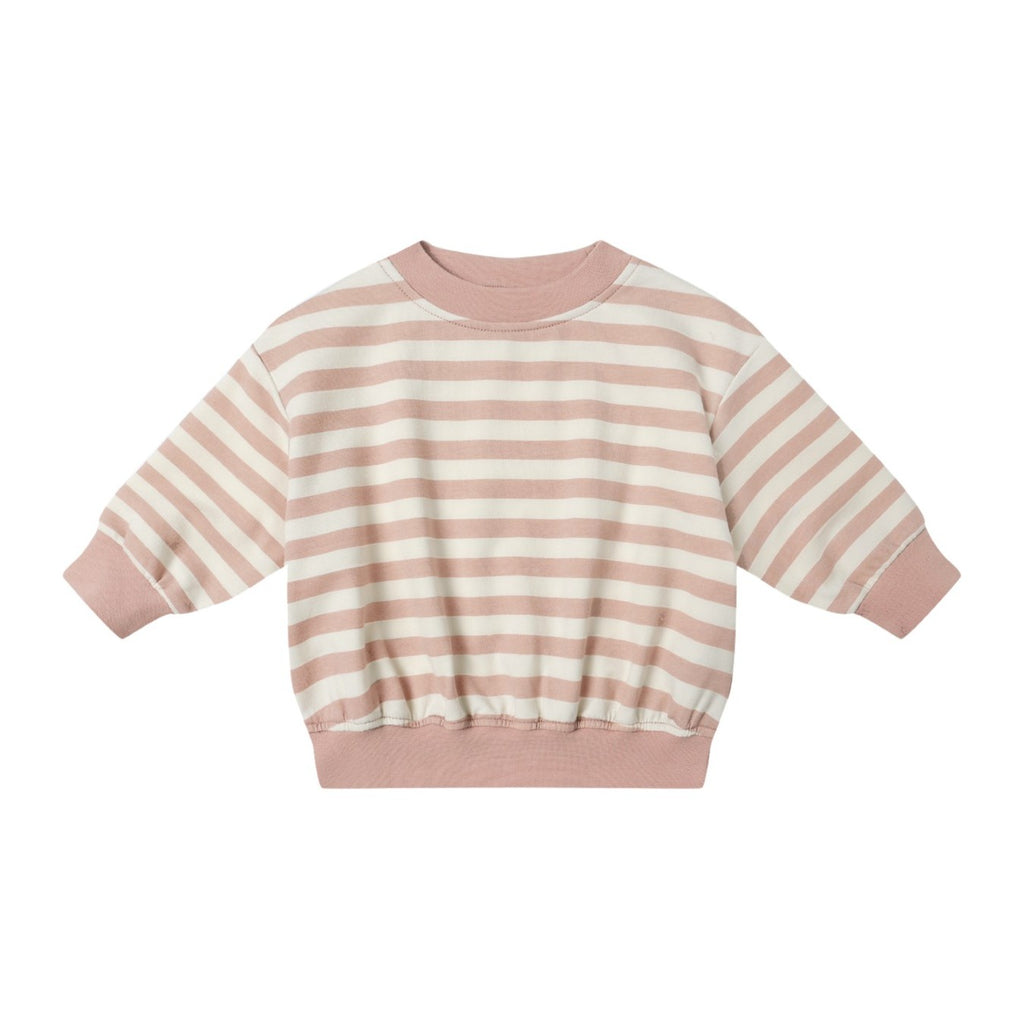 Quincy Mae Relaxed Sweatshirt - Pink Stripe