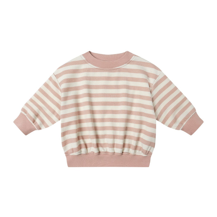 PRE-ORDER Quincy Mae Relaxed Sweatshirt || Pink Stripe