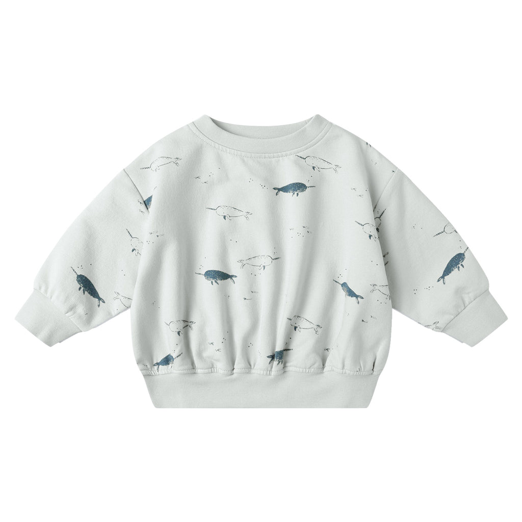 Quincy Mae Relaxed Fleece Sweatshirt - Narwhals