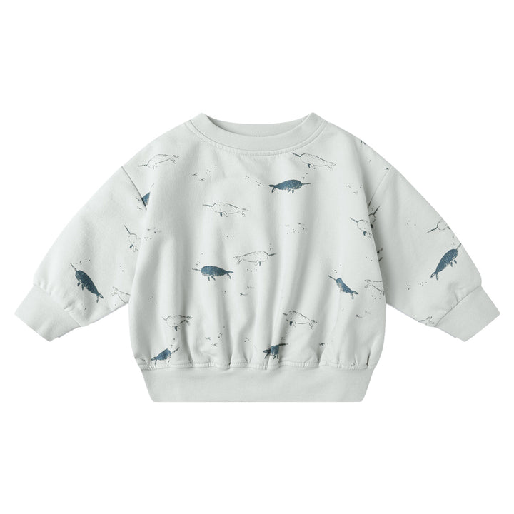 PRE-ORDER Quincy Mae Relaxed Fleece Sweatshirt - Narwhals