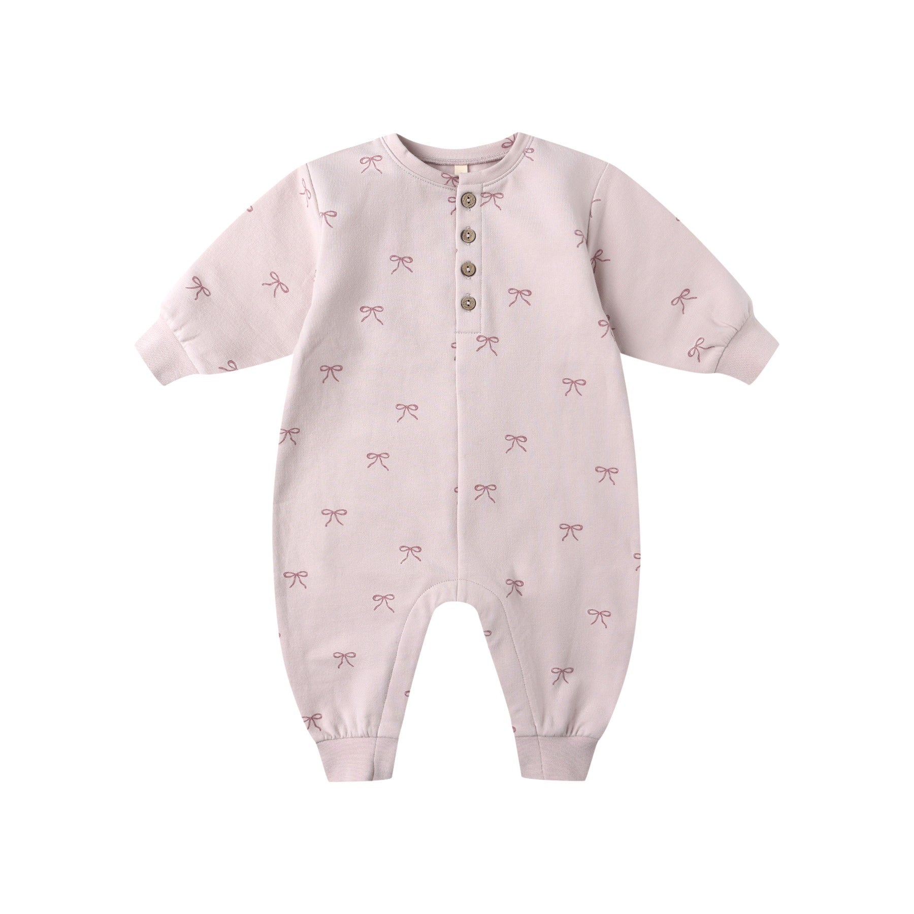 Quincy Mae Relaxed Fleece Jumpsuit - Bows