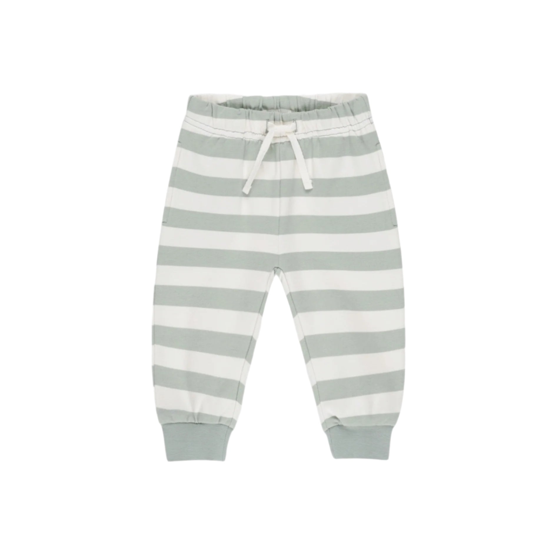 Quincy Mae Relaxed Sweatpant - Sage Stripe
