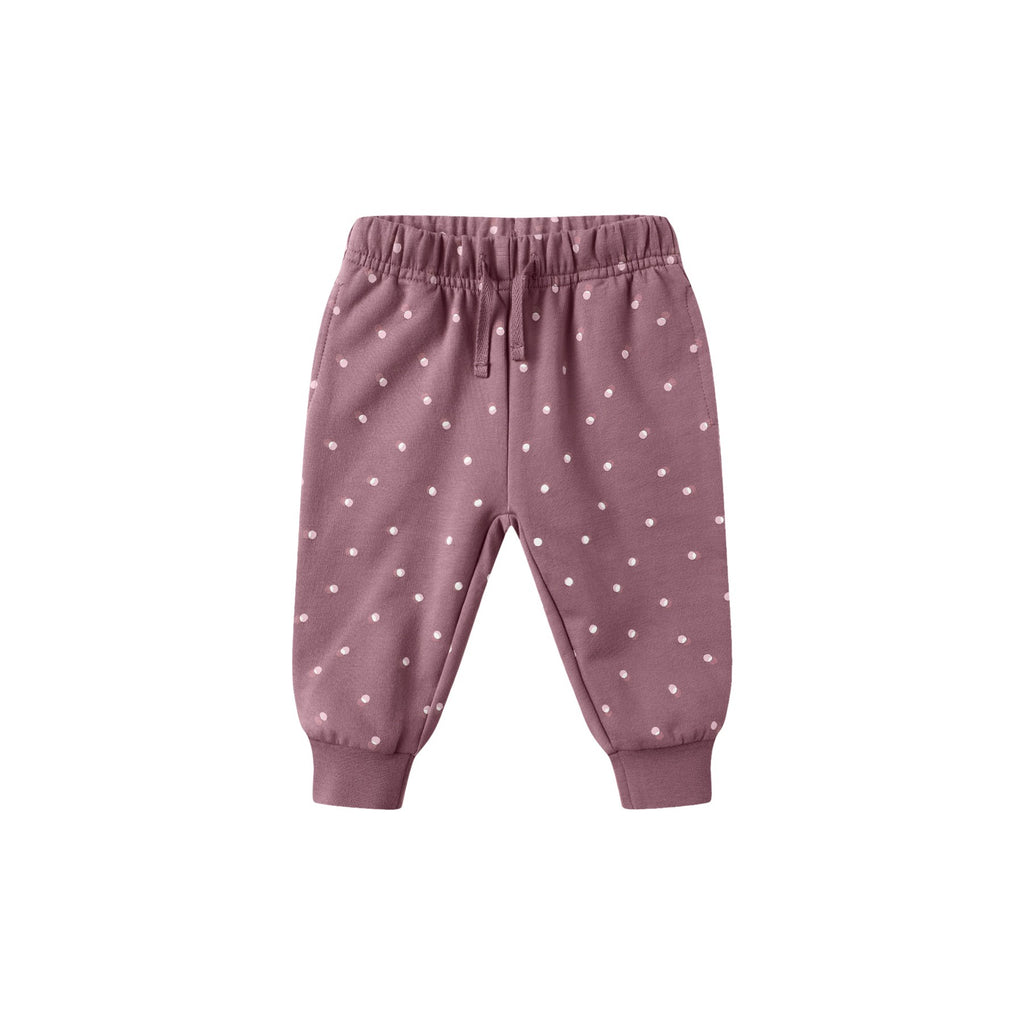 Quincy Mae Relaxed Fleece Sweatpant - Polka Dot