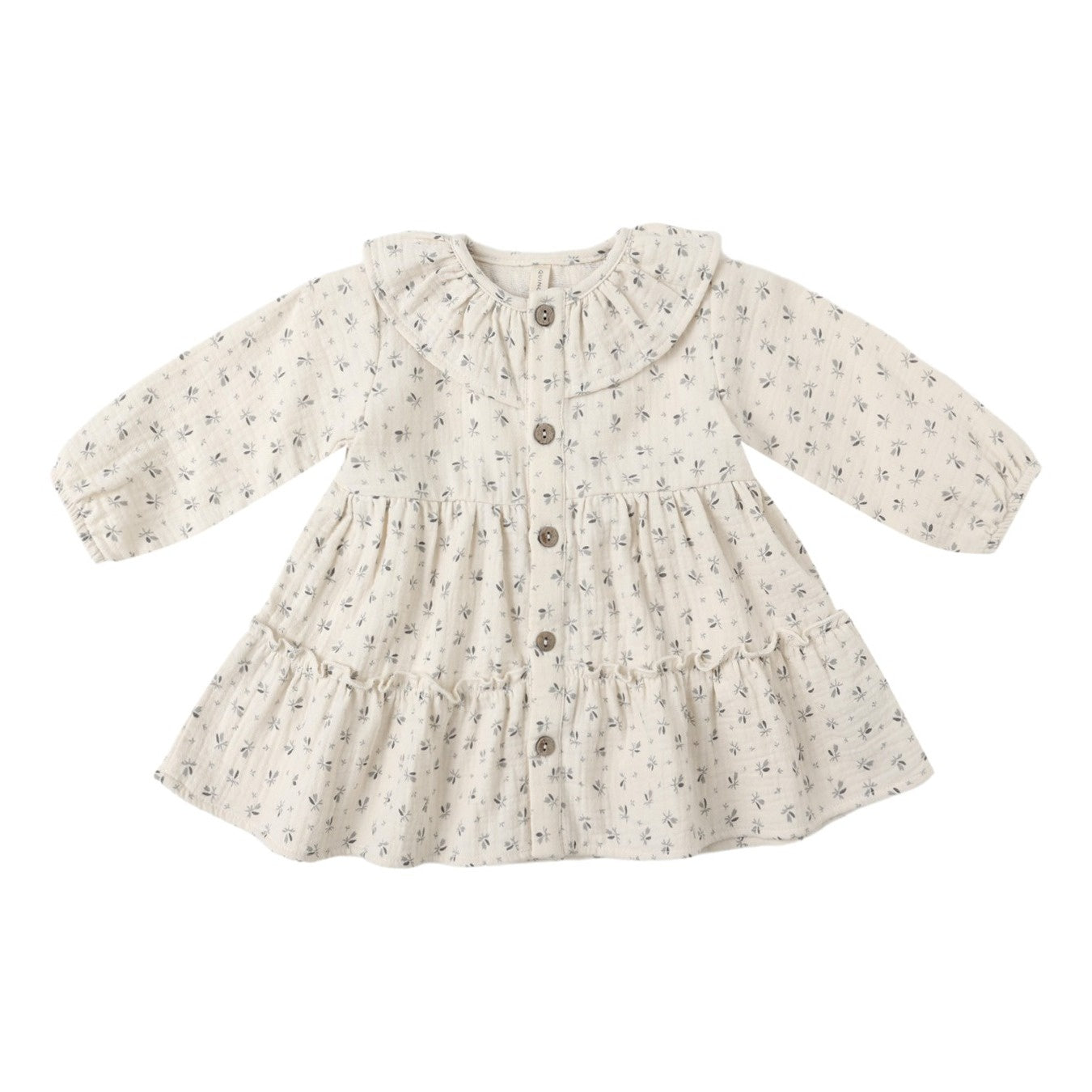 Quincy Mae Ruffle Collar Button Dress - Bluebell