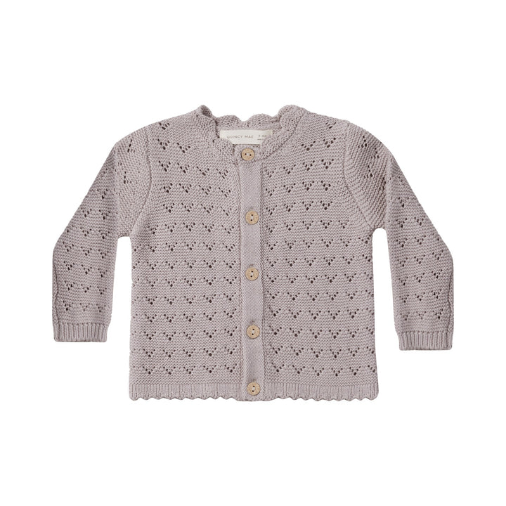 Quincy Mae Scalloped Cardigan - Lavender