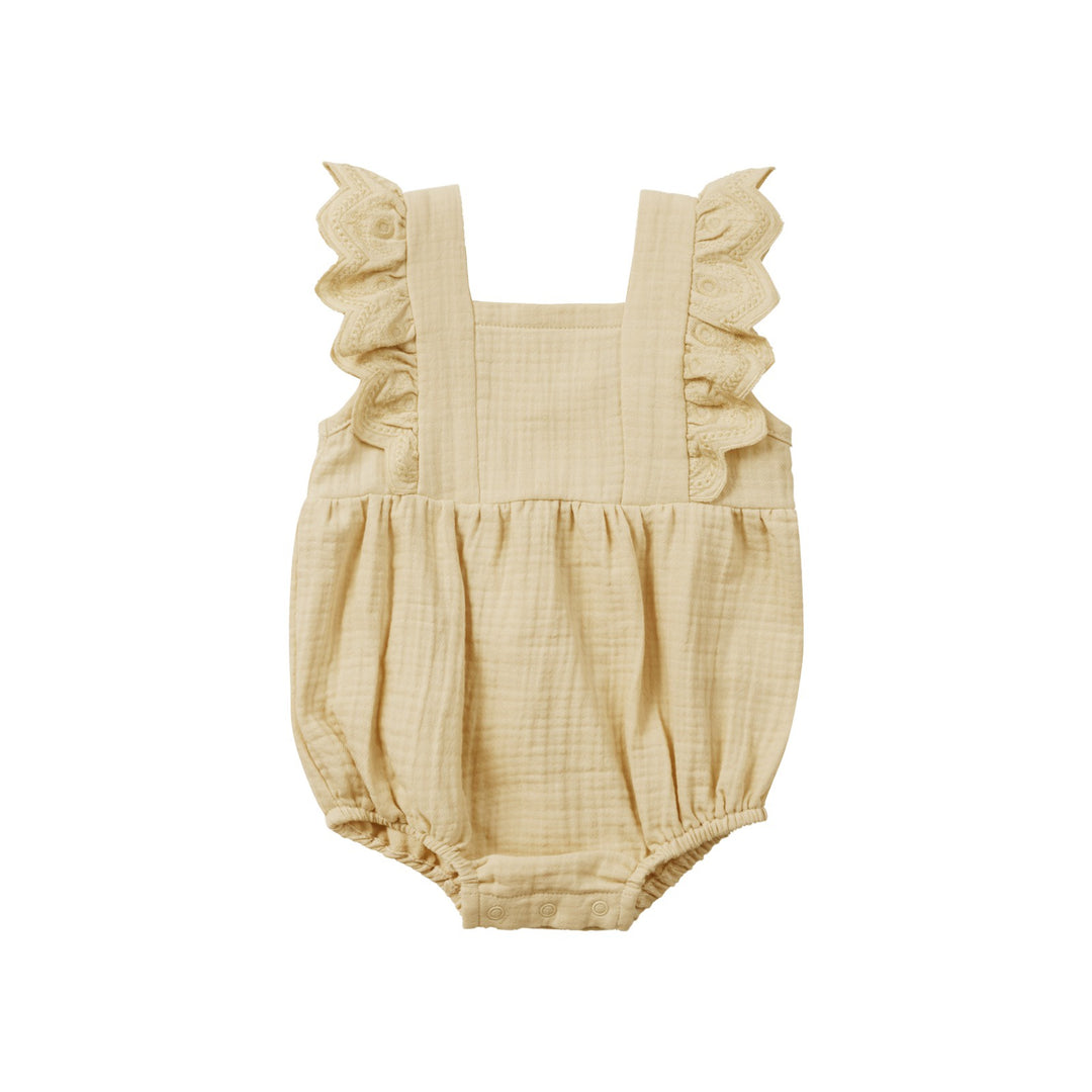 Quincy Mae Naomi Romper - Lemon