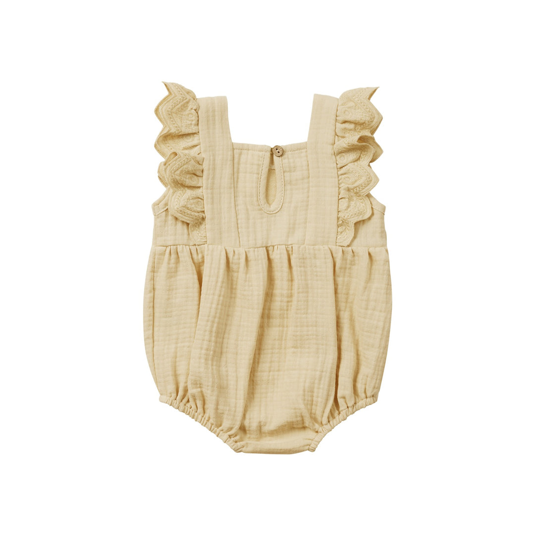 Quincy Mae Naomi Romper - Lemon