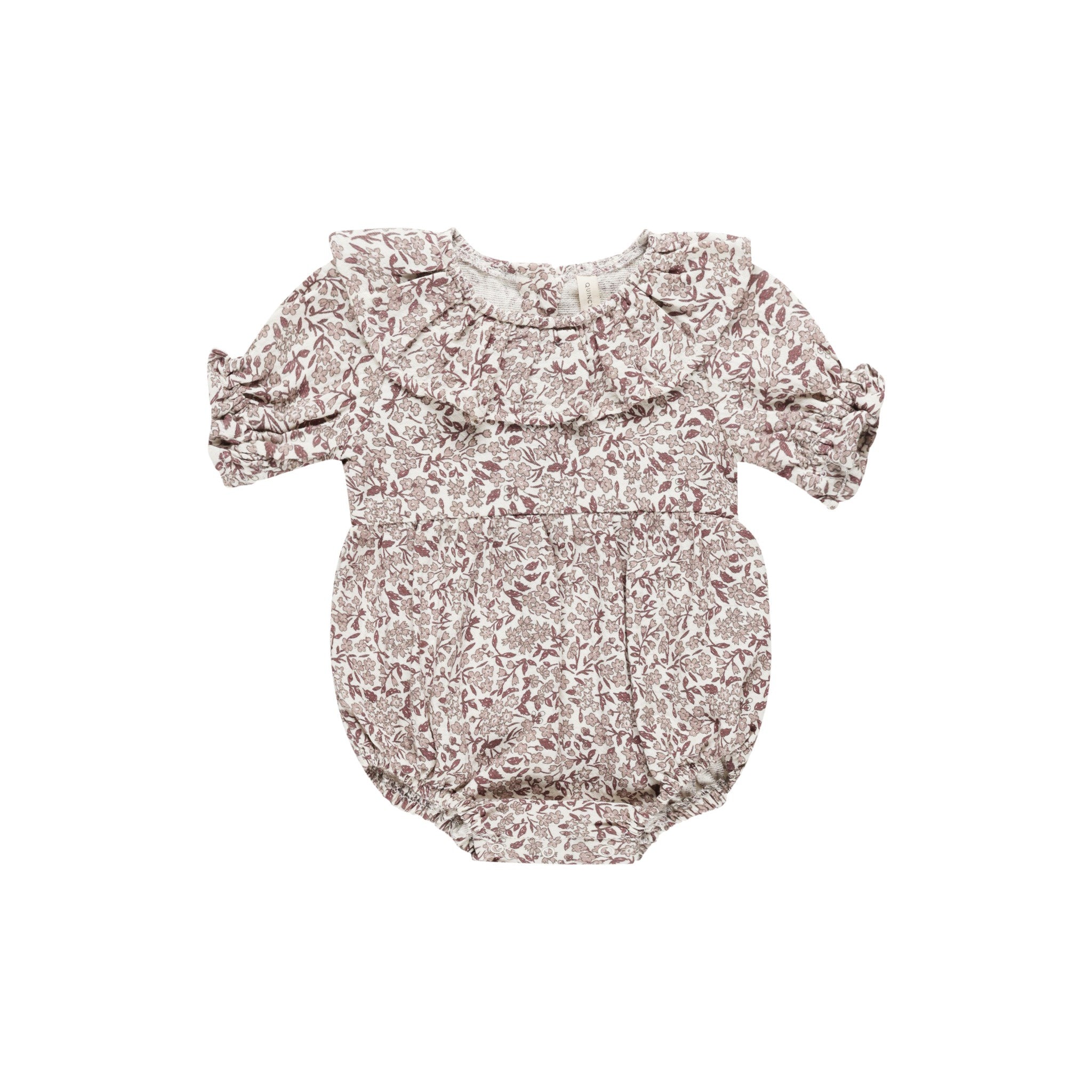 Quincy Mae Collared Romper - Mauve Ditsy