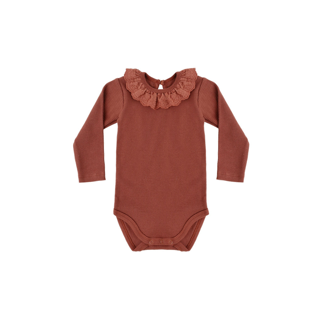 Ruffle Collar Bodysuit Redwood