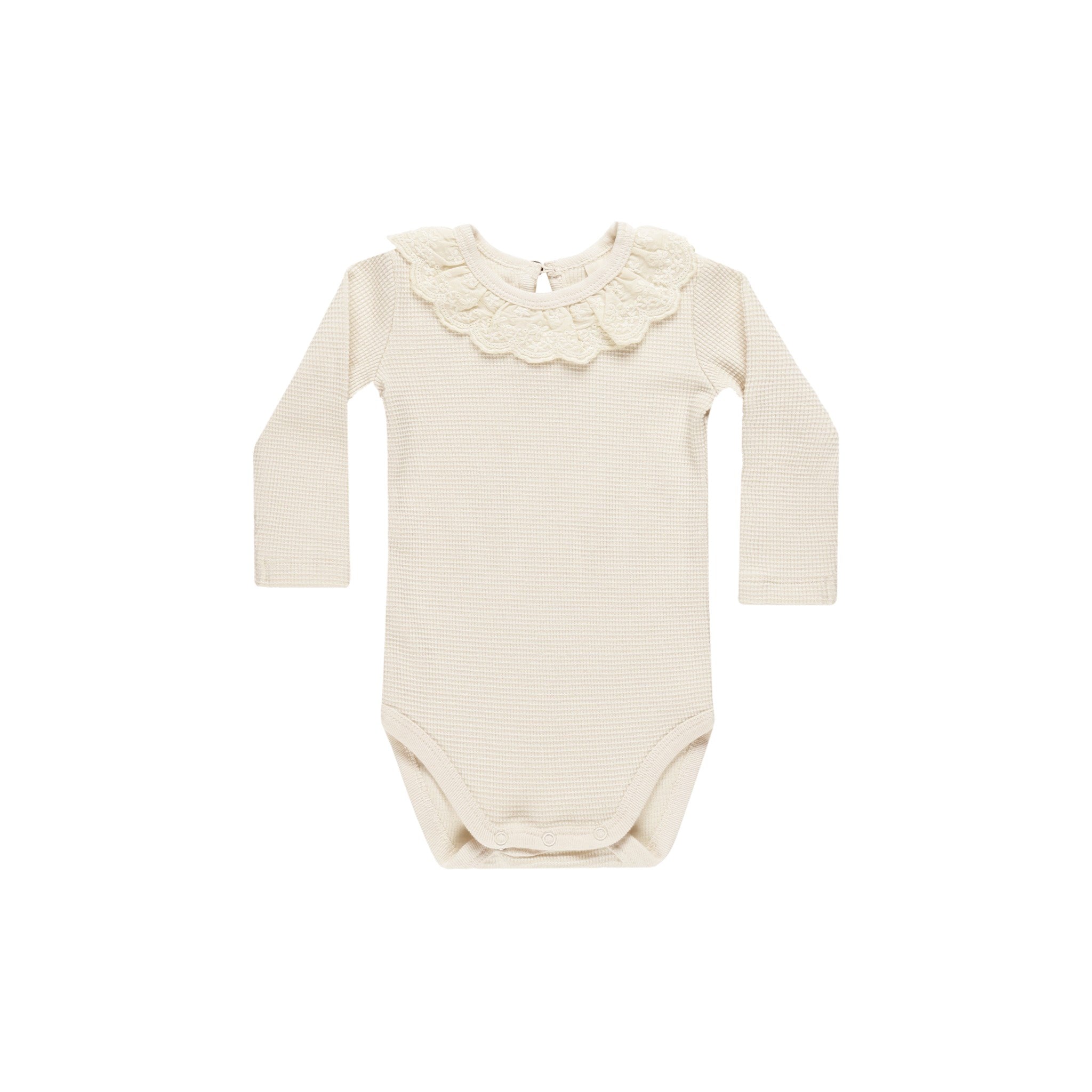 Quincy Mae Ruffle Collar Bodysuit - Natural