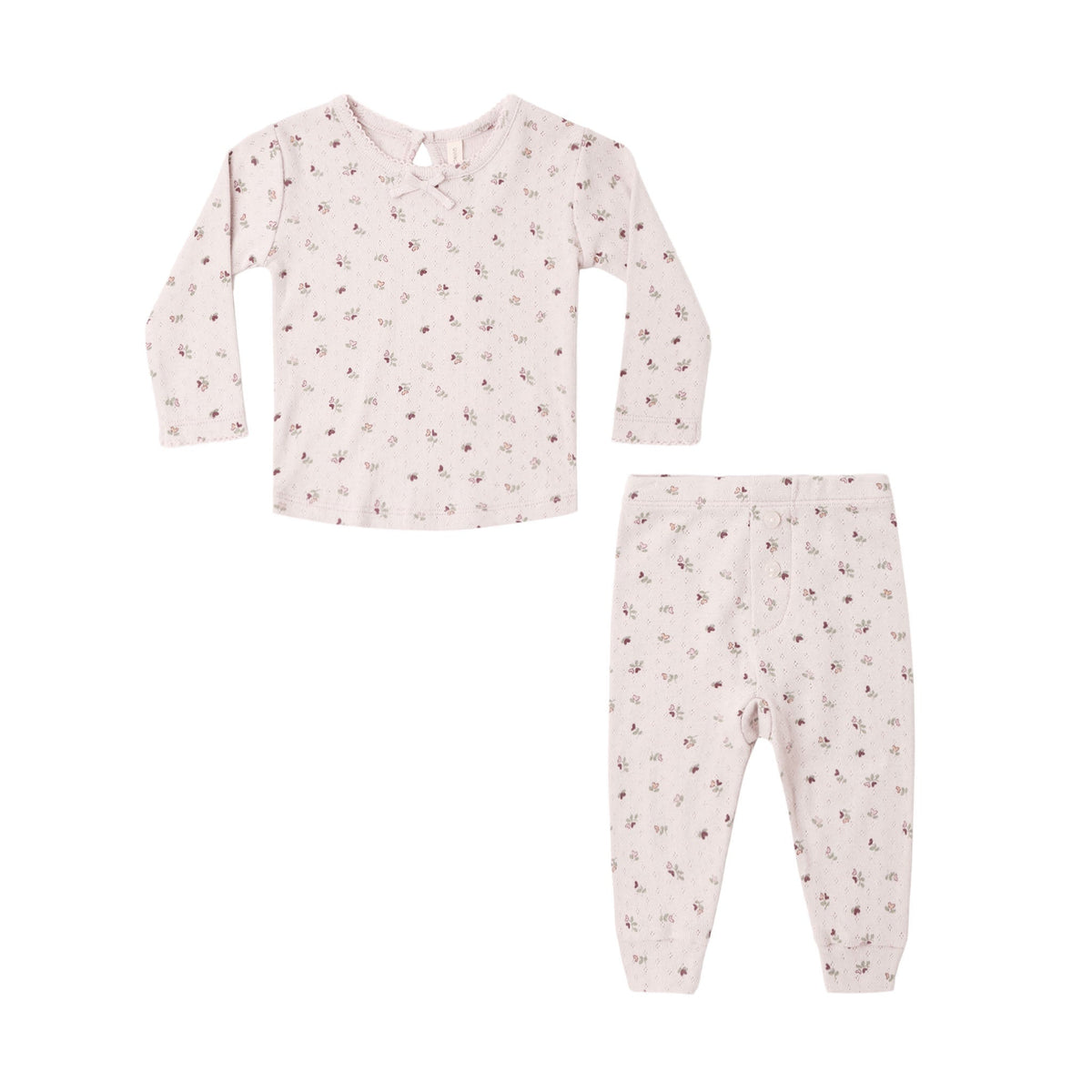 PRE-ORDER - Pointelle Long Sleeve Tee + Legging Heart Ditsy