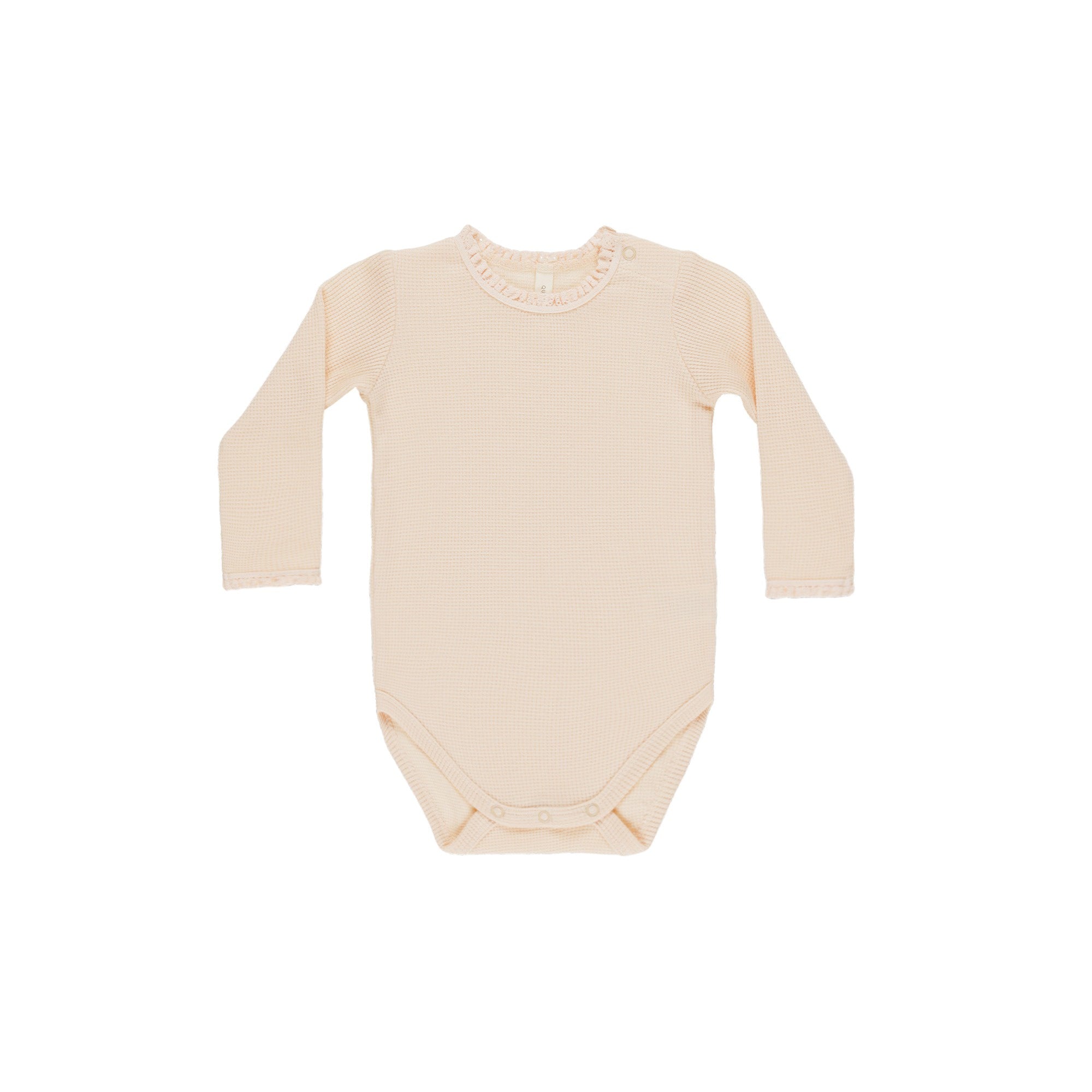 Quincy Mae Waffle Long Sleeve Bodysuit - Antique