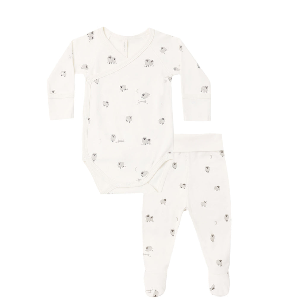 Side Snap Bodysuit + Pant Set - Sheep