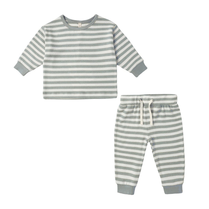 PRE-ORDER Quincy Mae Cozy Set || Blue Stripe
