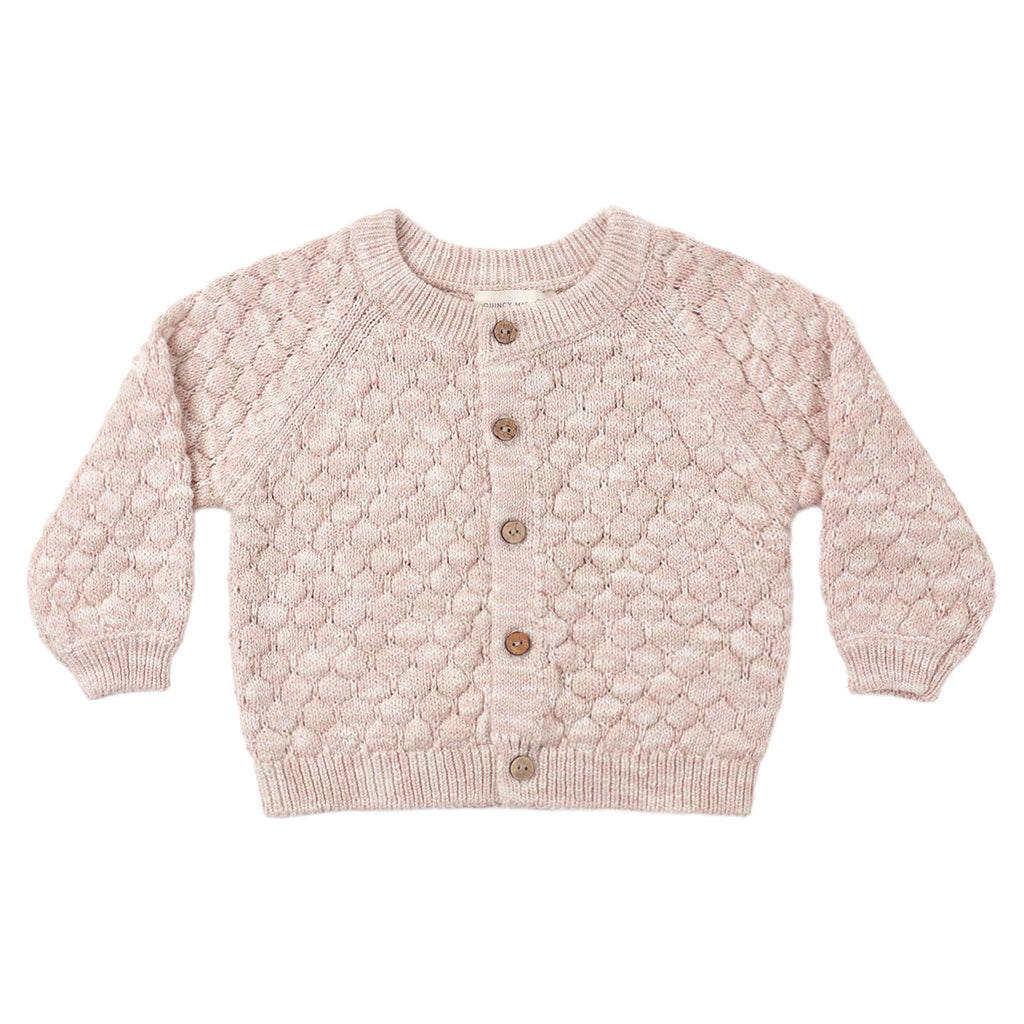 PRE-ORDER - Bubble Knit Cardigan - Dusty Rose Speckle