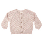 PRE-ORDER - Bubble Knit Cardigan - Dusty Rose Speckle