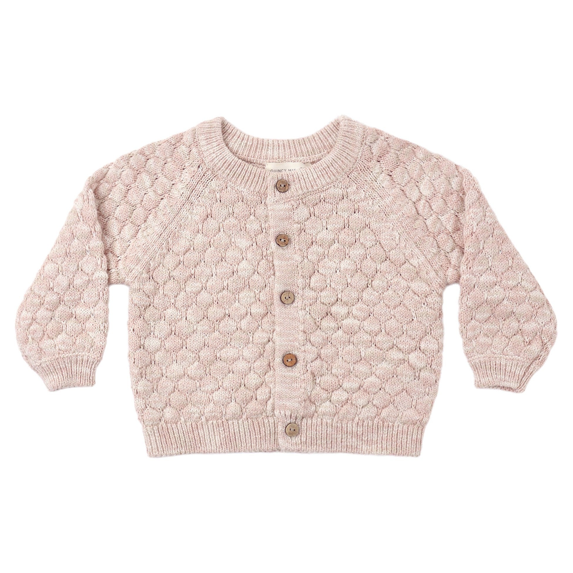 PRE-ORDER - Bubble Knit Cardigan - Dusty Rose Speckle