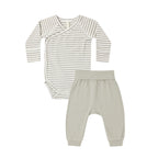 Side Snap Bodysuit + Pant Set Laurel Stripe