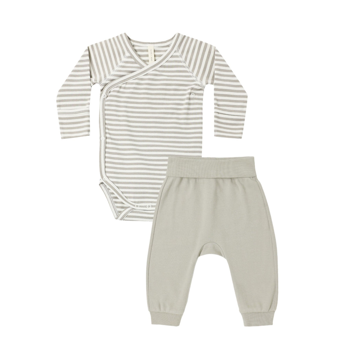 Side Snap Bodysuit + Pant Set Laurel Stripe