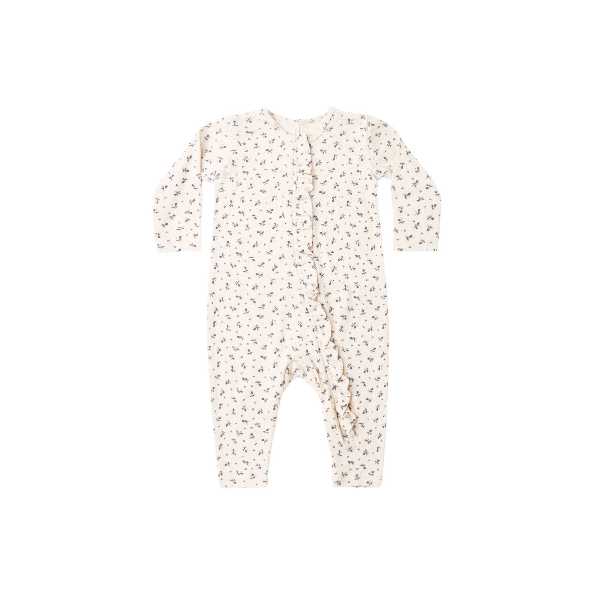 Ruffle Jumpsuit Blue Ditsy