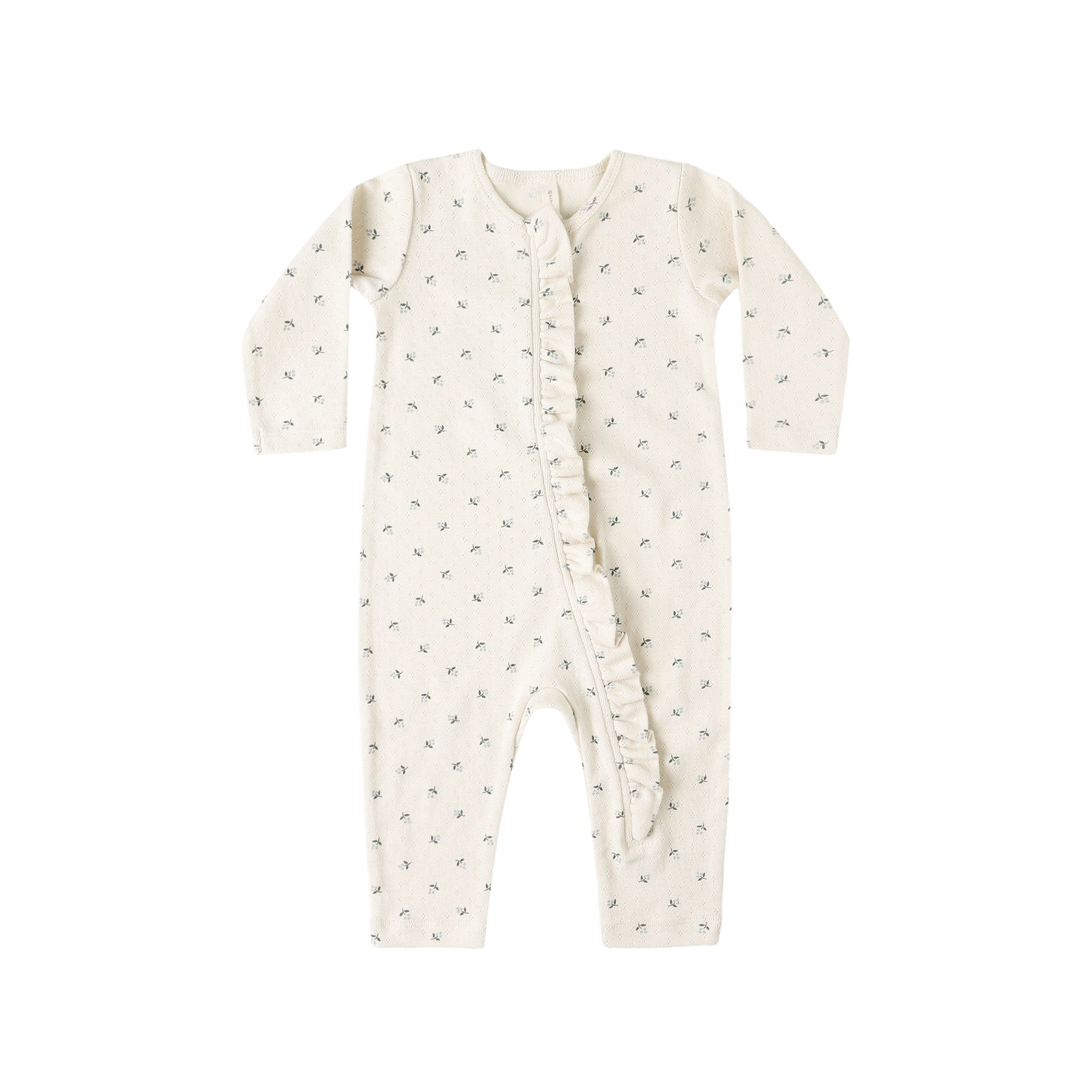 Quincy Mae Ruffle Jumpsuit - Blue Ditsy