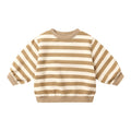 Oversized Crew Sweatshirt - Gold Stripe