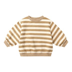 Oversized Crew Sweatshirt - Gold Stripe