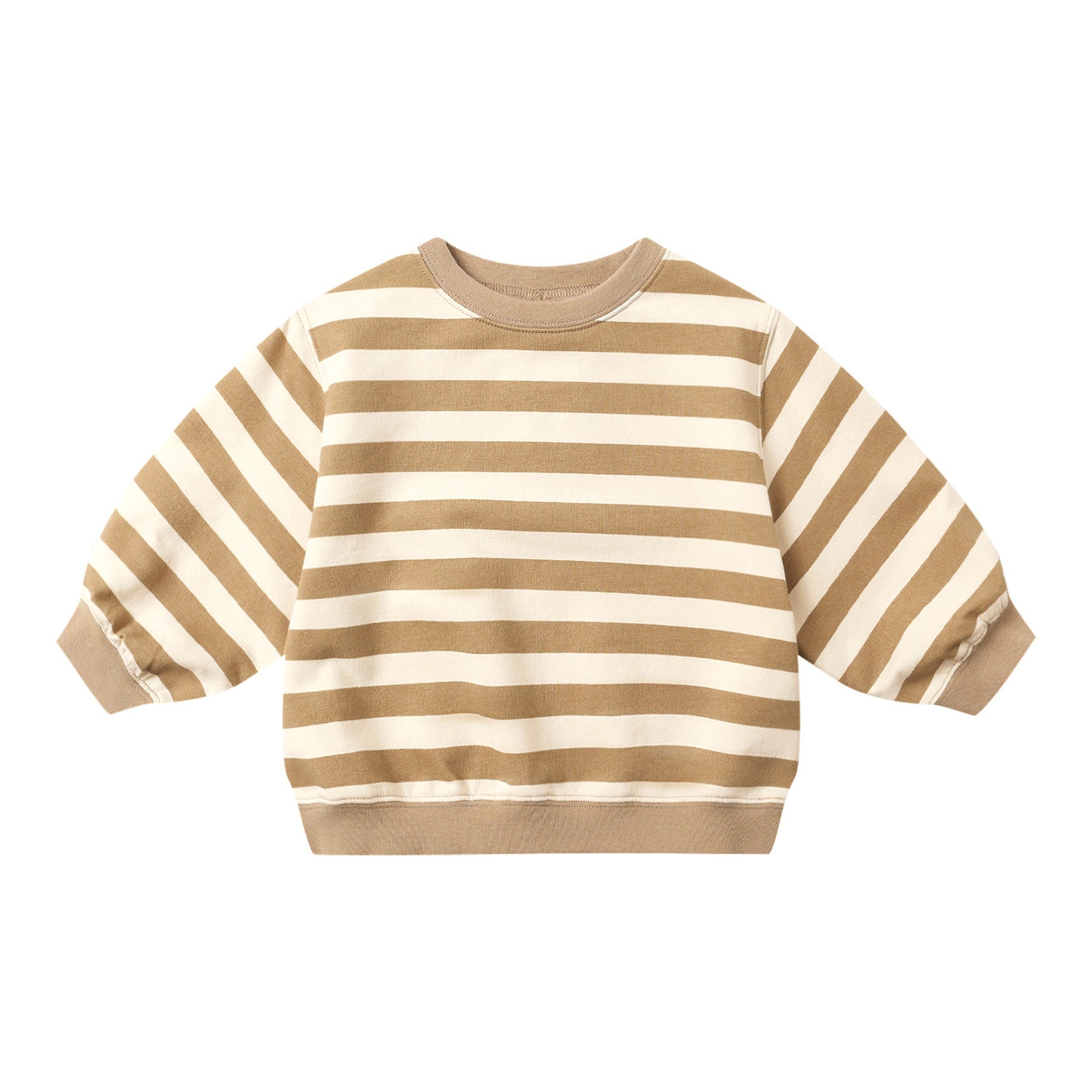 Quincy Mae Oversized Crew Sweatshirt - Gold Stripe