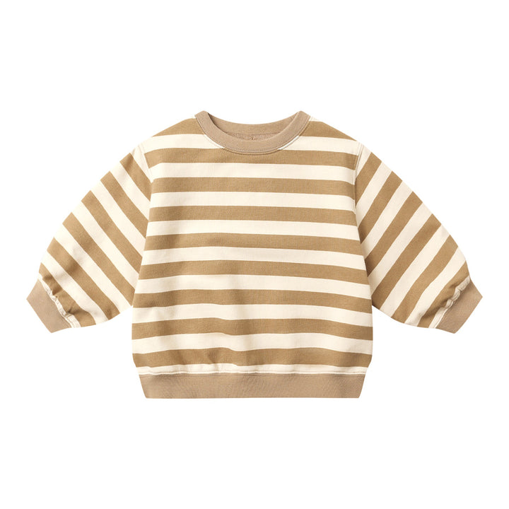 PRE-ORDER Quincy Mae Oversized Crew Sweatshirt - Gold Stripe
