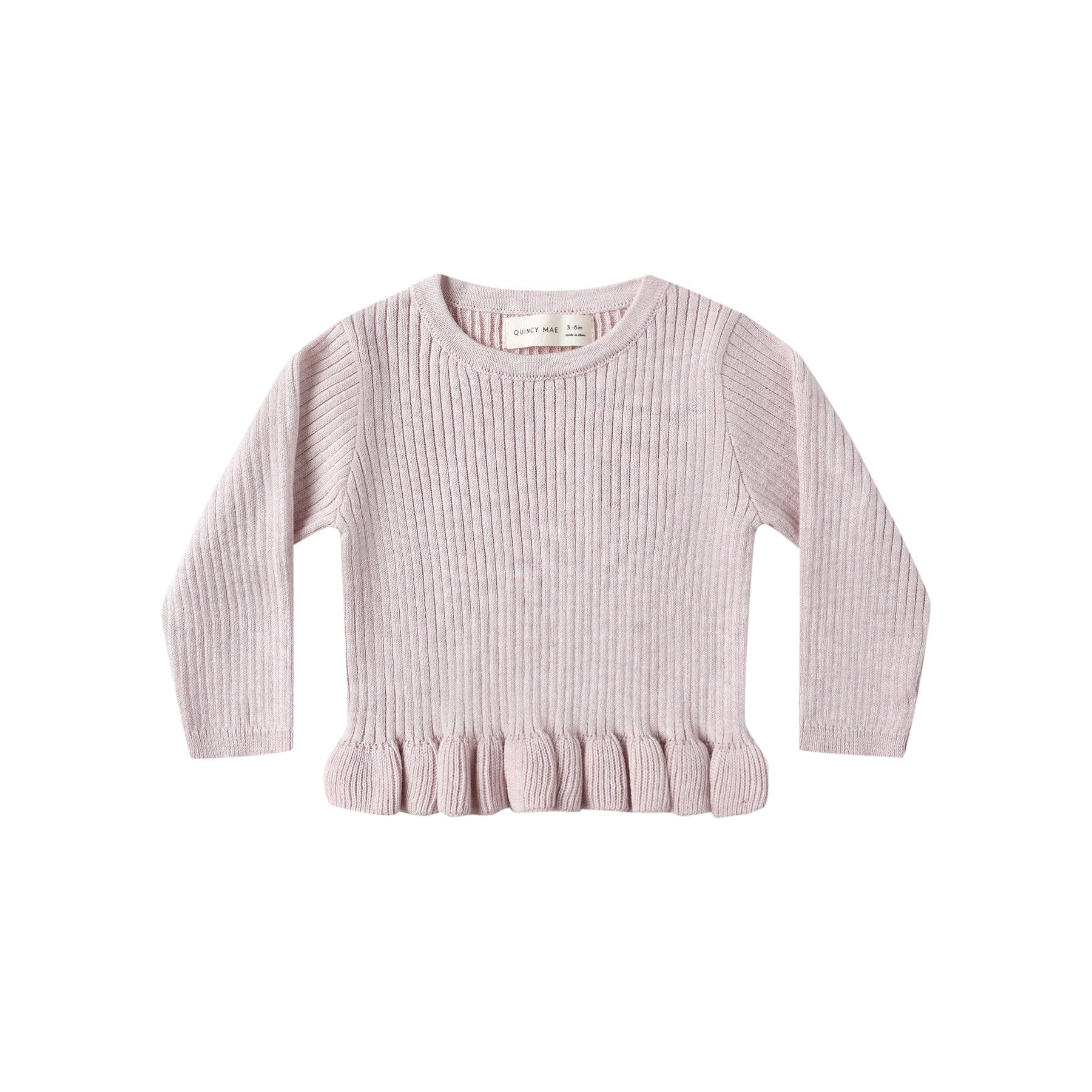 Quincy Mae Rib Knit Peplum Top - Lilac