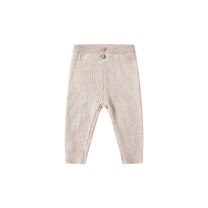 PRE-ORDER Quincy Mae Rib Knit Legging - Heathered Oatmeal
