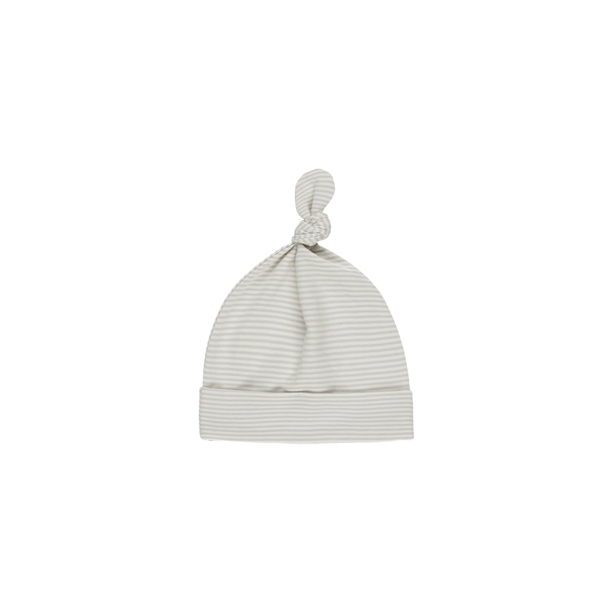Quincy Mae Knotted Baby Hat - Sky Micro Stripe