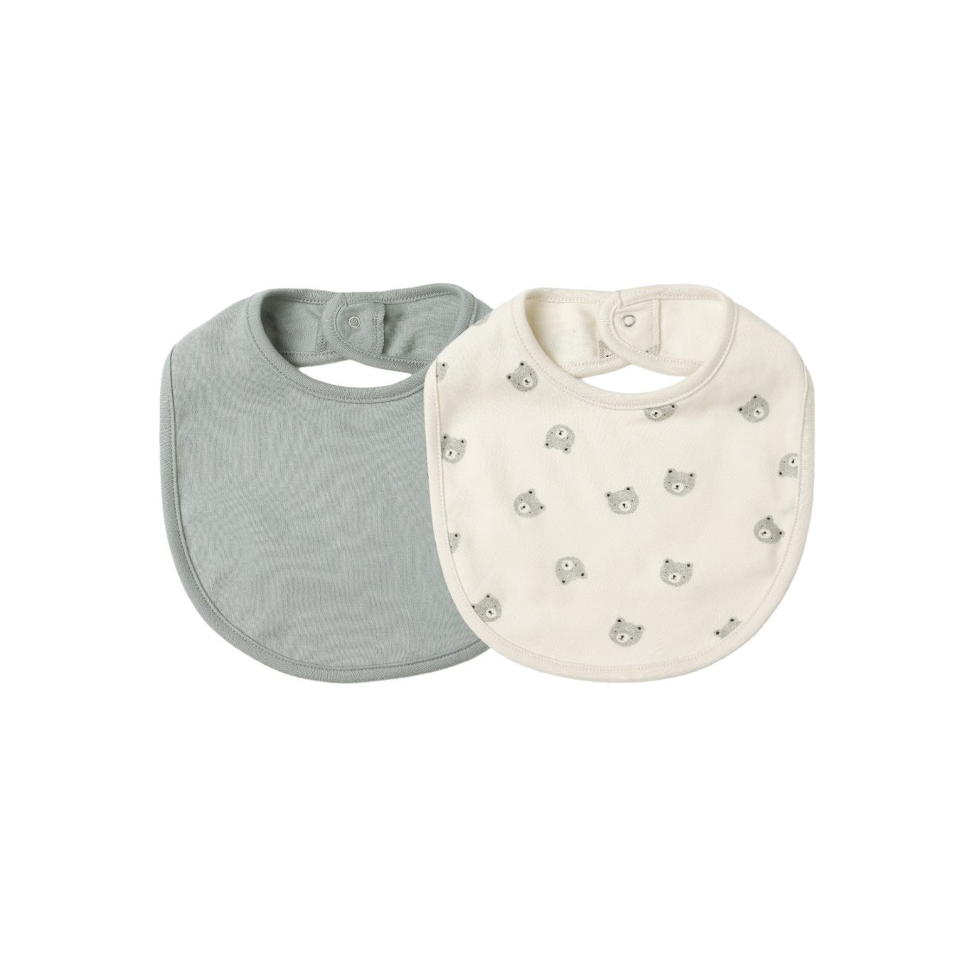 Quincy Mae Jersey Snap Bib, 2 Pack - Bears, Steel Blue