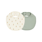 Jersey Snap Bib, 2 Pack - Carrots, Sage