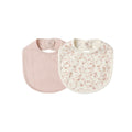Jersey Snap Bib, 2 Pack - French Garden, Rose Micro Stripe