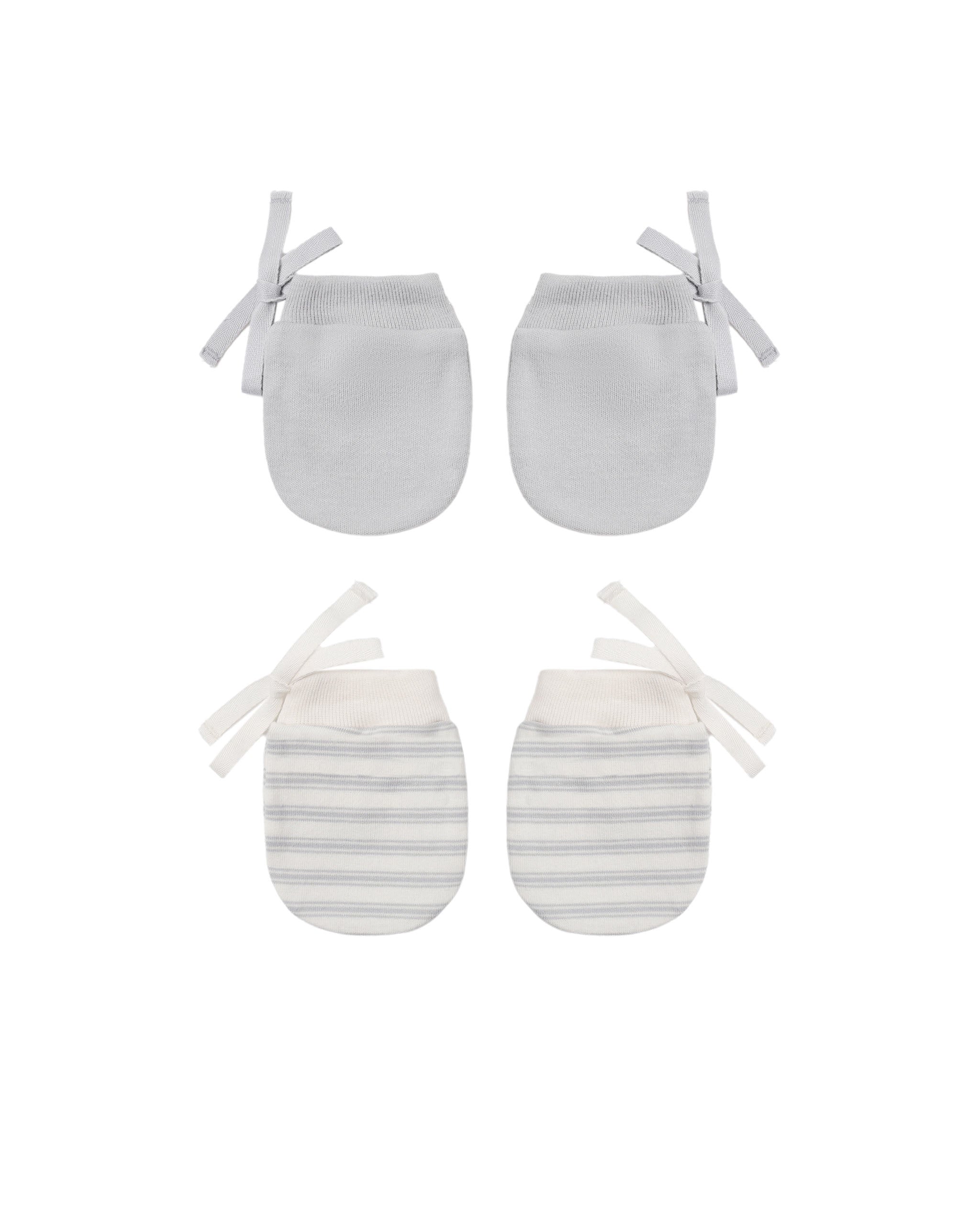 PRE-ORDER - No Scratch Mittens 2Pk - Cloud Stripe/Cloud
