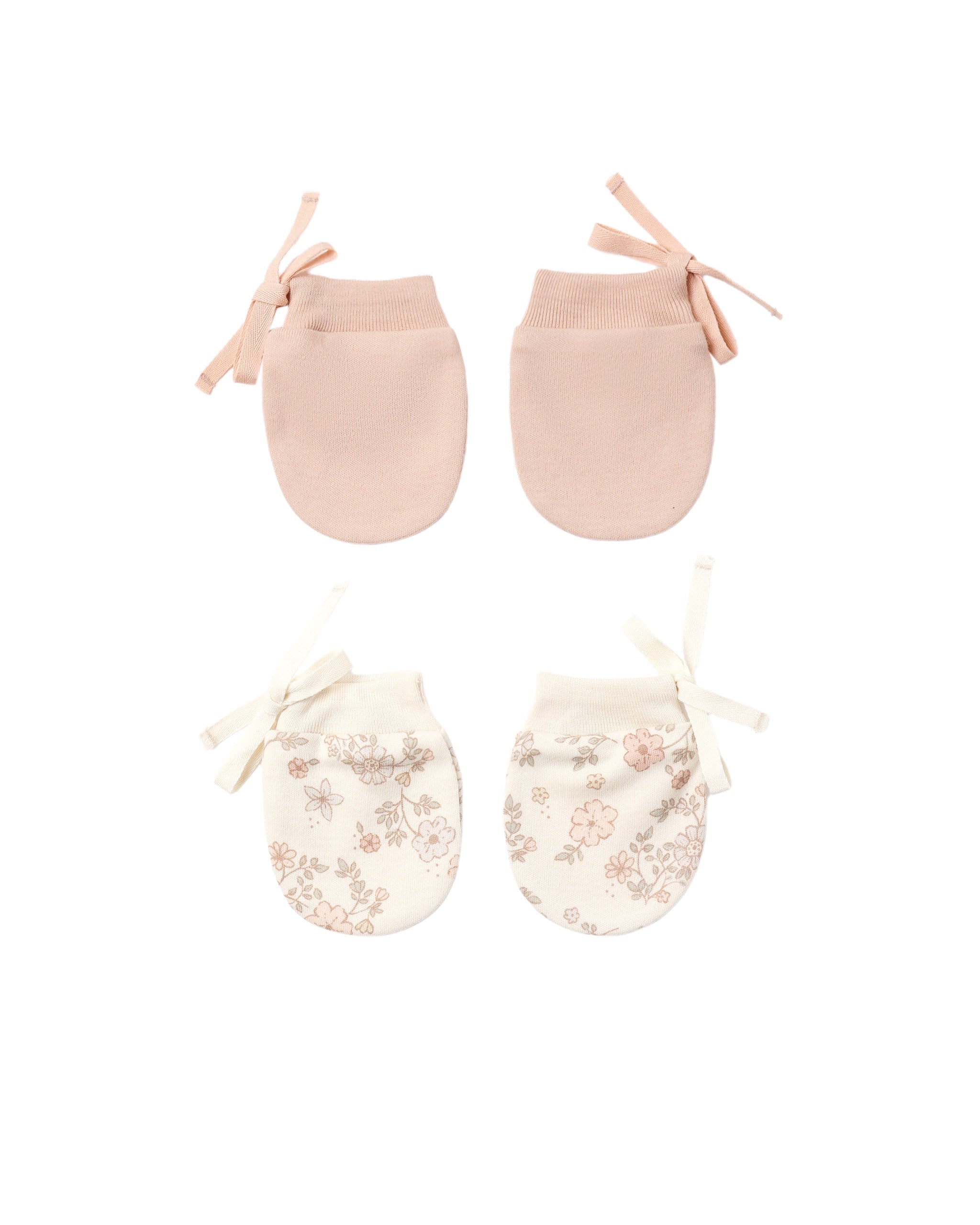 PRE-ORDER - No Scratch Mittens 2Pk - Floral Vine/Dusty Rose