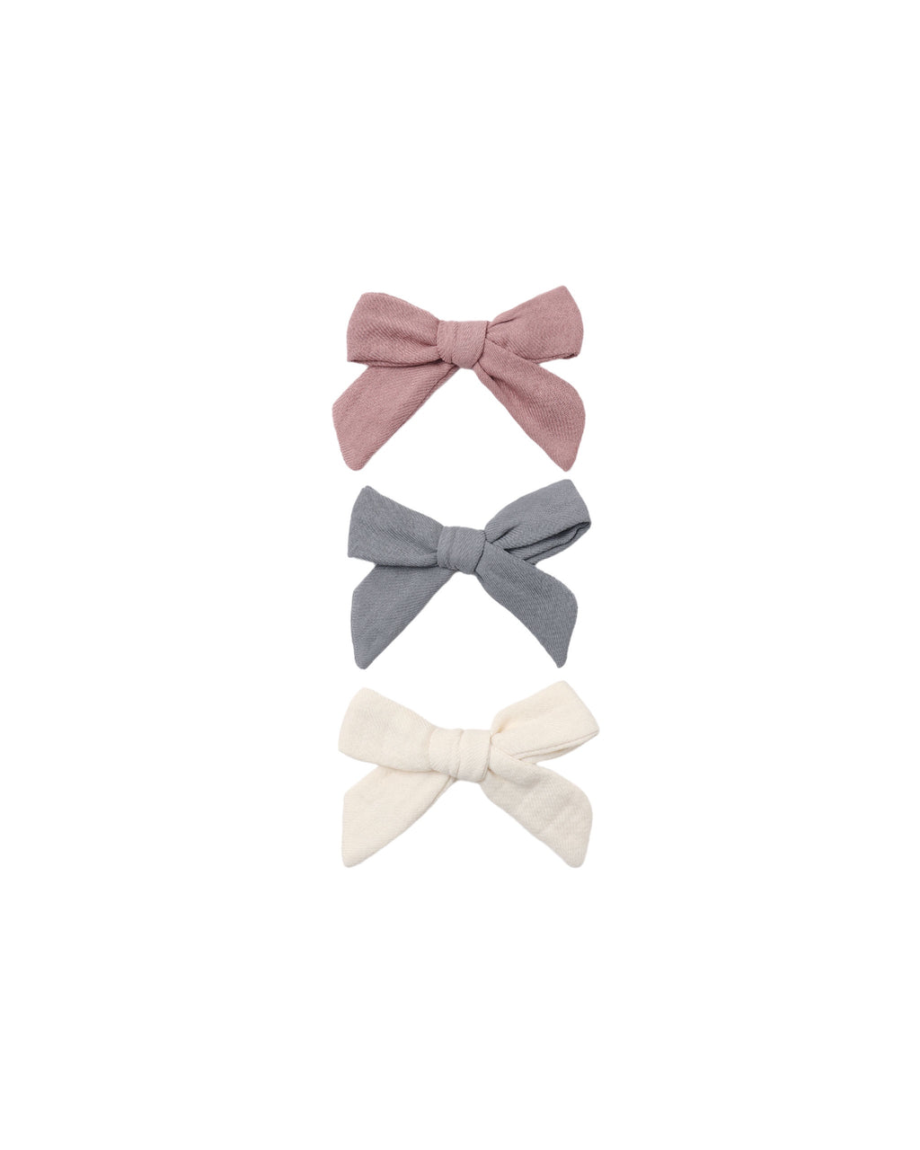 PRE-ORDER - Bow Clip 3Pk - Mulberry/Slate/Natural